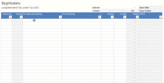 Beginbalans importmodule stap 3
