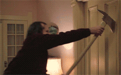 Image result for jack nicholson axe gif