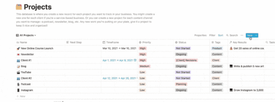 Notion Projects Walkthrough