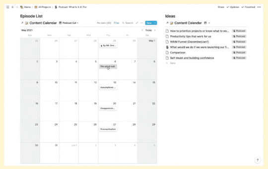 Notion Podcast Planning