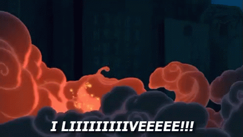 gif of Mushu from Milan arising from smoke, saying