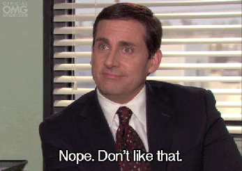 A GIF of Steve Carrol shaking his head and saying