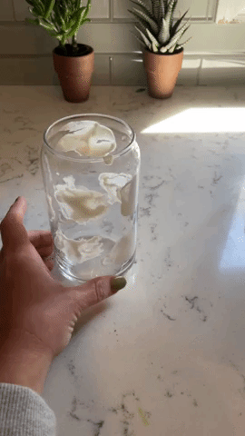 clouds on glass for coconut matcha smoothie