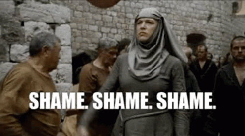 A gif of the Shame Nun from Game of thrones