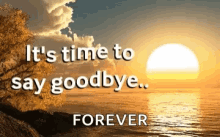 a sunset with the words