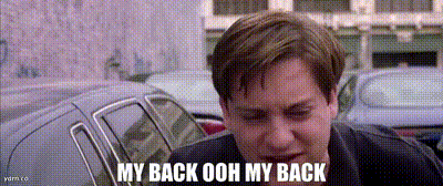 Image of my back ooh my back