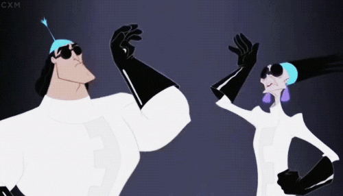 Disney gif. Kronk and Yzma from 