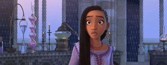 Shocked, Asha steps back.