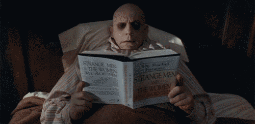 Uncle Fester reading horror