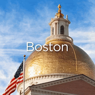 A gallery of quick moving photos of scenes from Boston. By the waterfront, some architecture, a plate of seafood... they scroll fast and give an overall impression of the city.