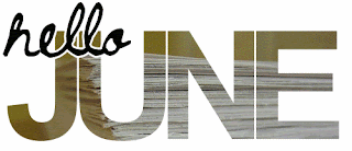 JUNE is written out in hollow letters, with colourful scenes flashing through. The word HELLO is written across the top, so it says, HELLO JUNE.