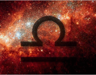 Colorful Libra Zodiac Symbol in Space