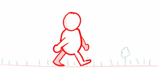simple rough animation of a human walking