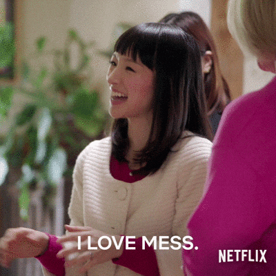 marie kondo saying i love mess