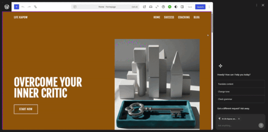 Creating a website with AI website builder by WordPress.com