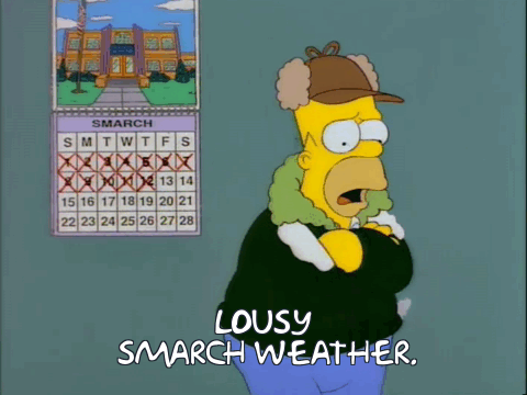 A gif of Homer Simpson looking at a misprinted calendar and saying 