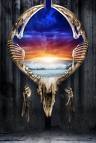The worlds dreams opening through a dream catcher.