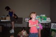 Tristan "worked" at the disaster relief center too, showing other kids where toys were.