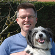 Taken from the back cover of 'The Animal Parables' this photo shows Martin and his Dog (who is also featured on the front cover)