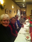 After dinner at Cafe 225 we enjoyed our book exchange. In this picture: Carol Seastrom, Rovena Forest, Pauline Badgley, and Lianne Card.