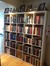 Reorganized bookshelf with new lights