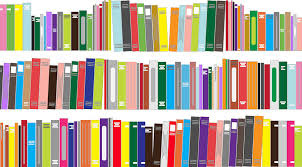 colorful bookshelf