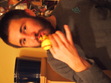 Nathan attempts to eat a cupcake with a full caveman beard.