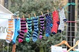 Socks on a clothesline
