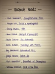 Updated list of the books we have read or will read soon!