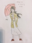 Here's that oc I drew for Melody- I took liberties on her clothes and the colors, though, but I hope it's close enough to how she really looks.
Fun fact: this was my first time ever drawing an umbrella