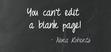 You can't edit a blank page
