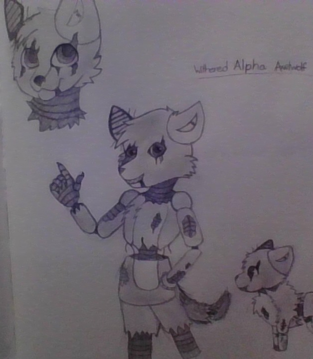 This is the Withered version of my oc Alpha<br /> (it's not the best drawing but it's ok right?