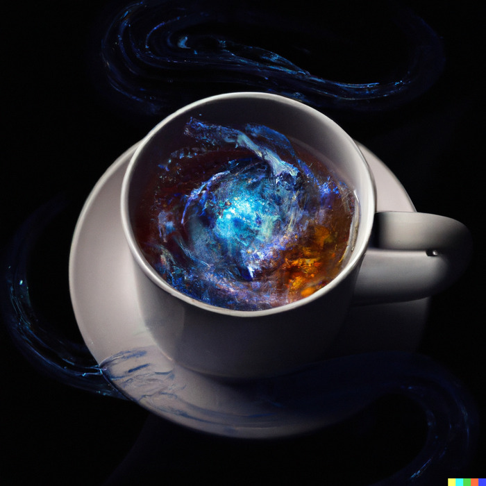 tea cup with a nebula swirling inside