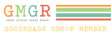Great Middle Grade Reads member badge. Please feel free to download and display. We encourage you to link back to the GMGR group page so others can find us.

[Image description: the GMGR logo and striped pattern in the colors orange, light green, teal, and red. Yellow text beneath in the same typewriter style font reads "Goodreads Group Member".]