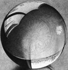 a pair of m. c. escher reading glasses