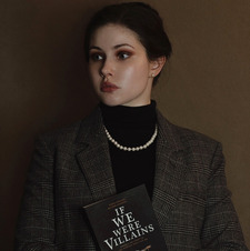With book and stilettos