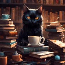 BlackCatWithARedScarf