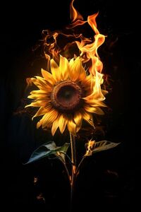 burned sunflower